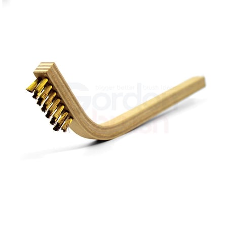Gordon Brush 3 x 7 Row 0.006 Brass Wire and 60 Degree Bent Handle Scratch Brush, PK12 60BG-12